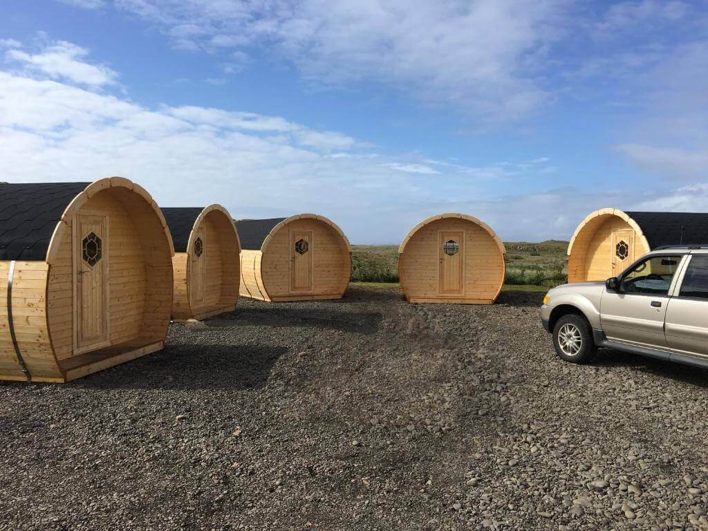 Framtid Camping Lodging Barrels địa điểm cắm trại ngắm cực quang ở Iceland