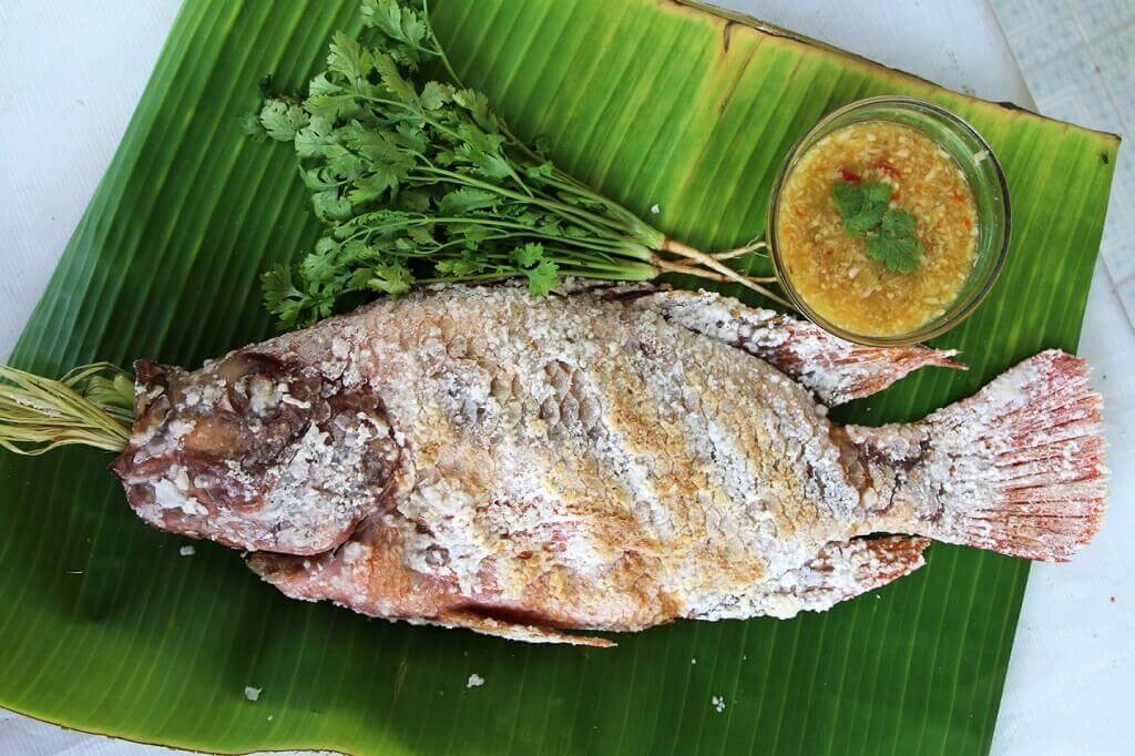 Pla Pao món hải sản Thái