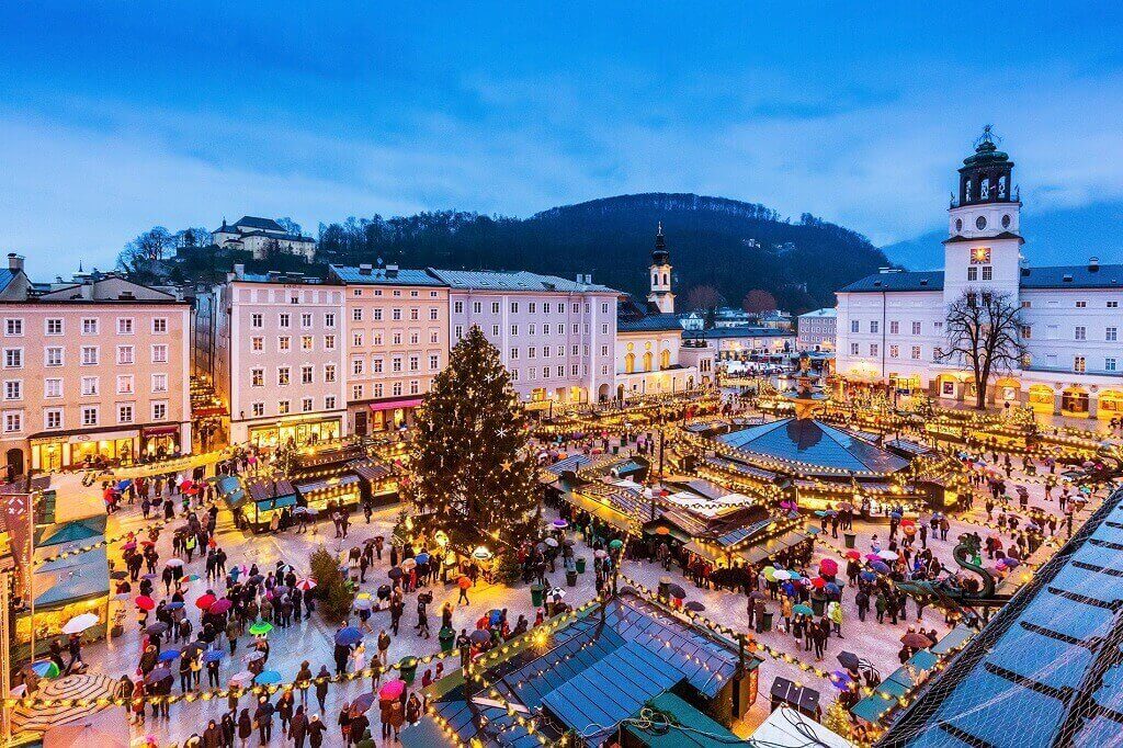 chợ Salzburgs Christkindl - du lịch nước Áo mùa đông